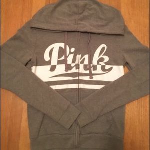 NWOT PINK Grey Full Zip Sweatshirt